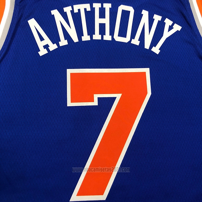 Camiseta New York Knicks Carmelo Anthony #7 Icon Azul